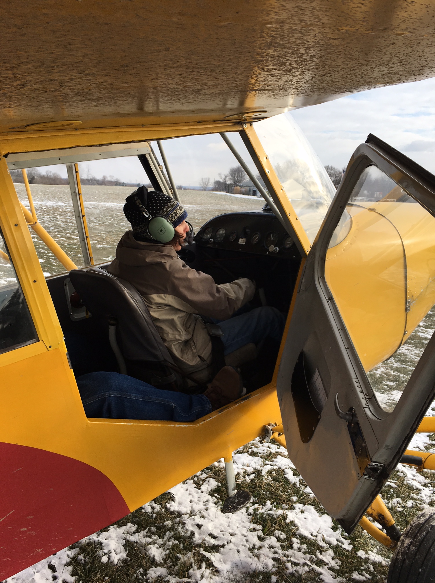 Photo of me in the cockpit of a 1946 trainer airplane